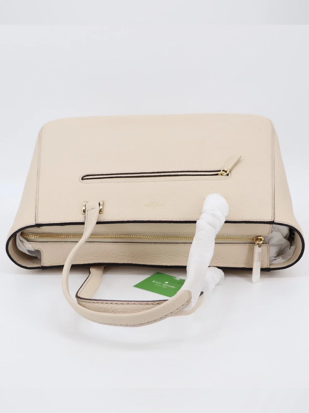 New Kate Spade Hopkins Street Dharma Pebbled Leather Tote Shoulder Bag Ivory